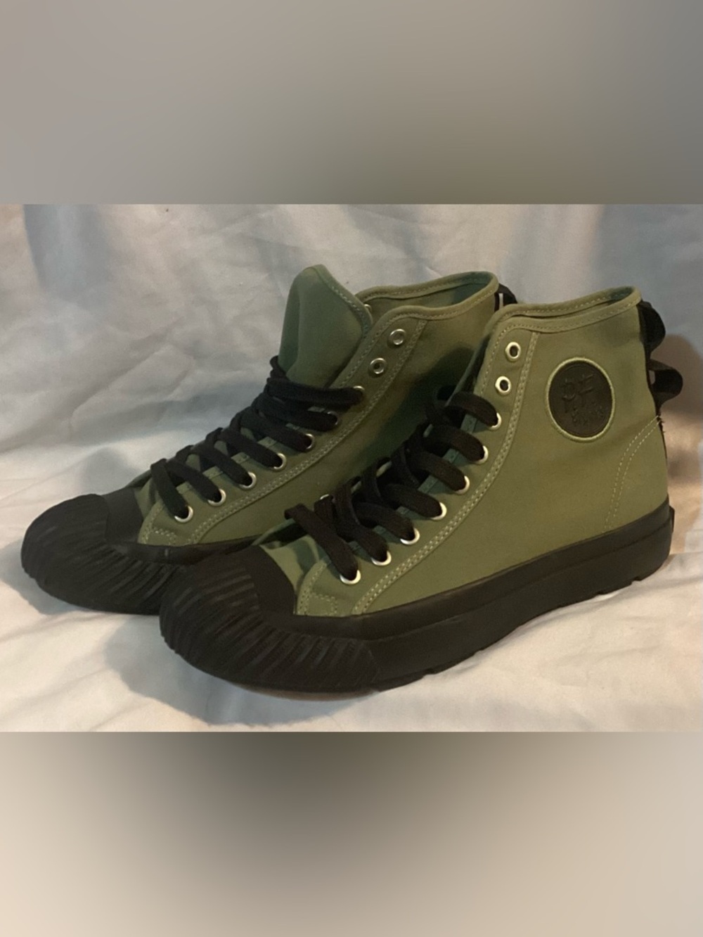 P.F. Flyers Men's Olive Green High-Top Canvas Sneakers NWOT Never Worn